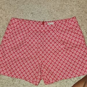 Madewell Red and White Bermudas Classic Shorts